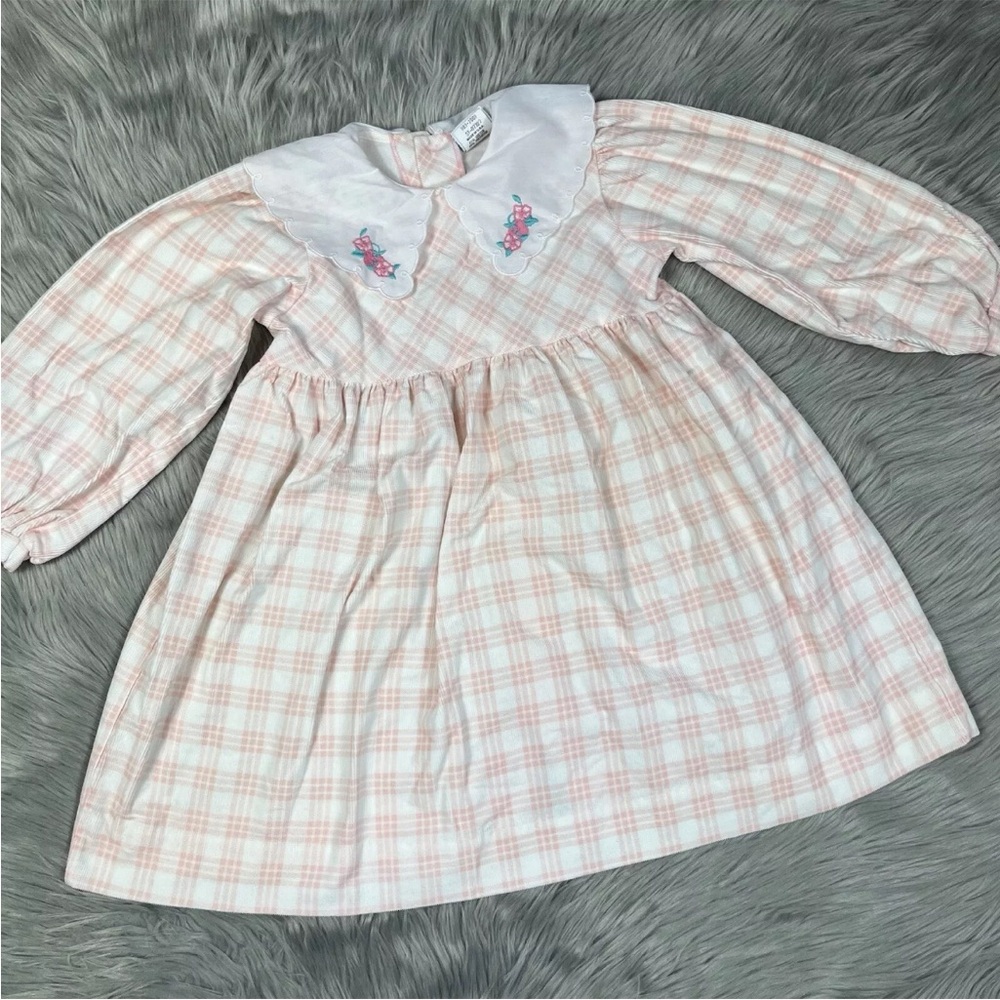 Vintage Oshkosh Bgosh Corduroy Plaid Girls Dress